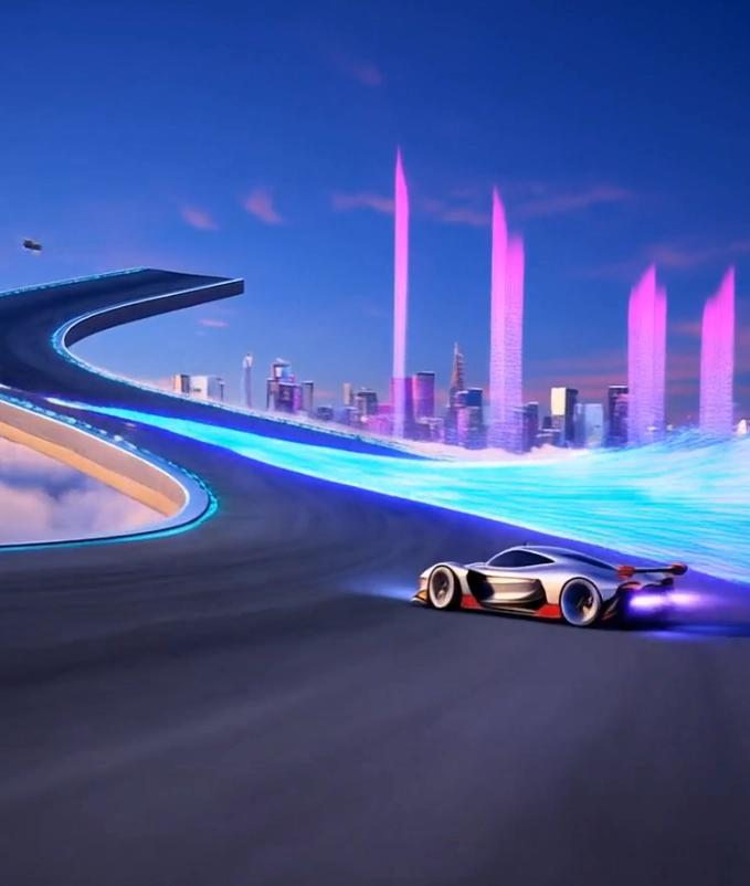 CatViva Sky Drift Futuristic Racing and Cloud City Tech