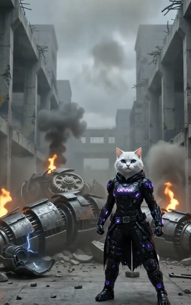 CatViva Destroys Giant Worm Burrower Robot in Epic Battle