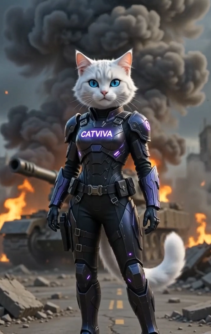 CatViva Fights Giant Tank Robot in Epic Sci-Fi Action