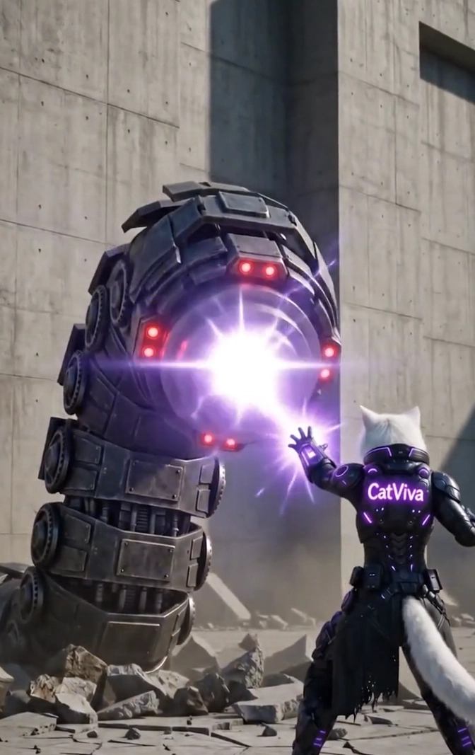 CatViva Obliterates Subterranean Crawler Robot in Action